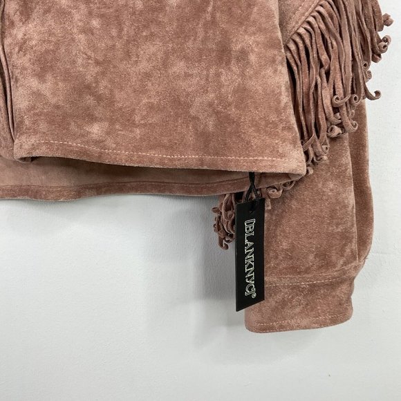 Blank NYC Jacket Size Small Pink Faux Suede Western Tasselled BNWT - Picture 10 of 13